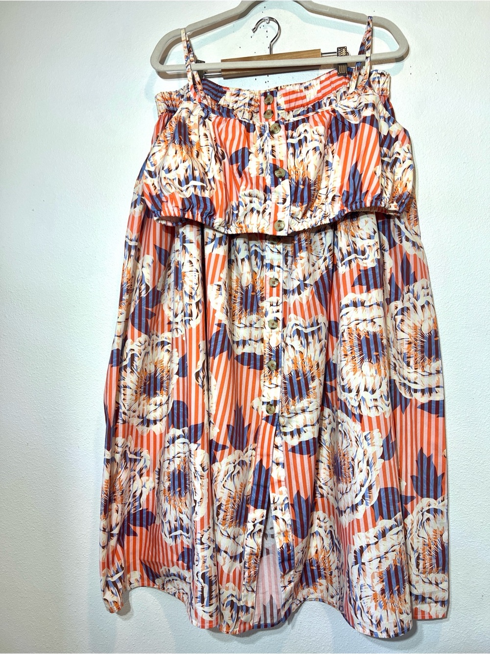 Anthropologie Button-Front Midi Skirt Set Size XL